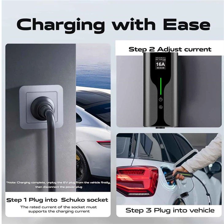 3KW 16A Type 2 Level 2 Portable Electric Car Charger